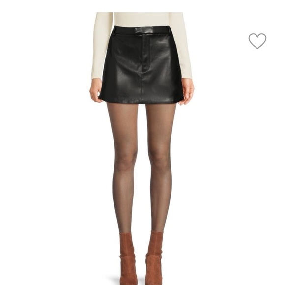 Rails Black Leather Mini Skirt - Picture 2 of 2